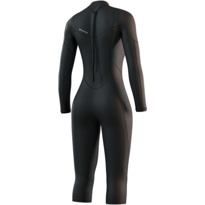 2025 Mystic Womens Brand Long Arm Short Leg 3/2mm Back Zip Flatlock Wetsuit 35000.250061 - Black